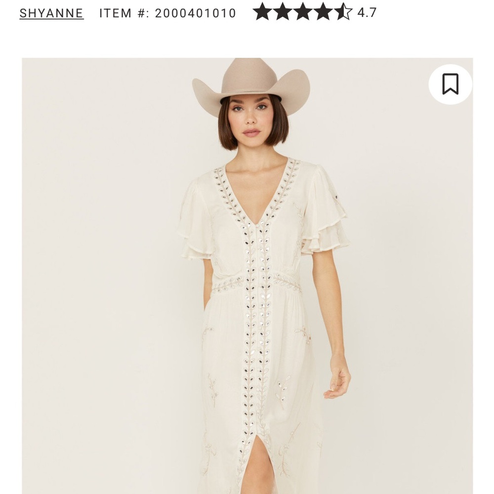 NWT Shyanne Cream Embroidered Maxi Dress